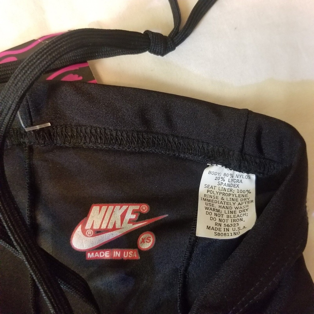 vtg NIKE USA MADE Spandex Black Padded Cycling Bicycle Shorts Size XS Deadstock - Picture 11 of 11